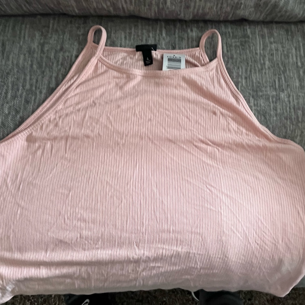 Torrid Pink Ribbed Tank Top
